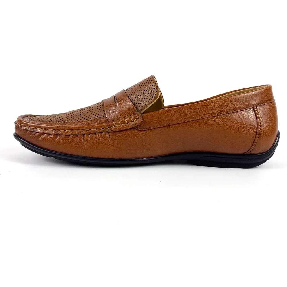 Fortune by Liberty Penny Loafers Mens Sz 11 US 44 Euro Cognac Leather Upper READ